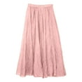 thumbnail image 6 of Women's Stretchy Waist Flowy Midi Skirt For Daily Wear Vacation Dance Comfortable Elastic High Waist Long Skirt Basic Solid Color Casual Boho Skirt Short Skirt Can Can Skirt Skirt with Shorts, 6 of 6
