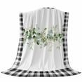 thumbnail image 6 of Green Eucalyptus Leaves Blanket Soft Cozy Warm Throw Blanket for Couch, Plush Fuzzy Flannel Fleece Blankets for Sofa, Modern Art Farmhouse Plaid Bed Blankets Lightweight Gifts for Women, 50"x60", 6 of 9