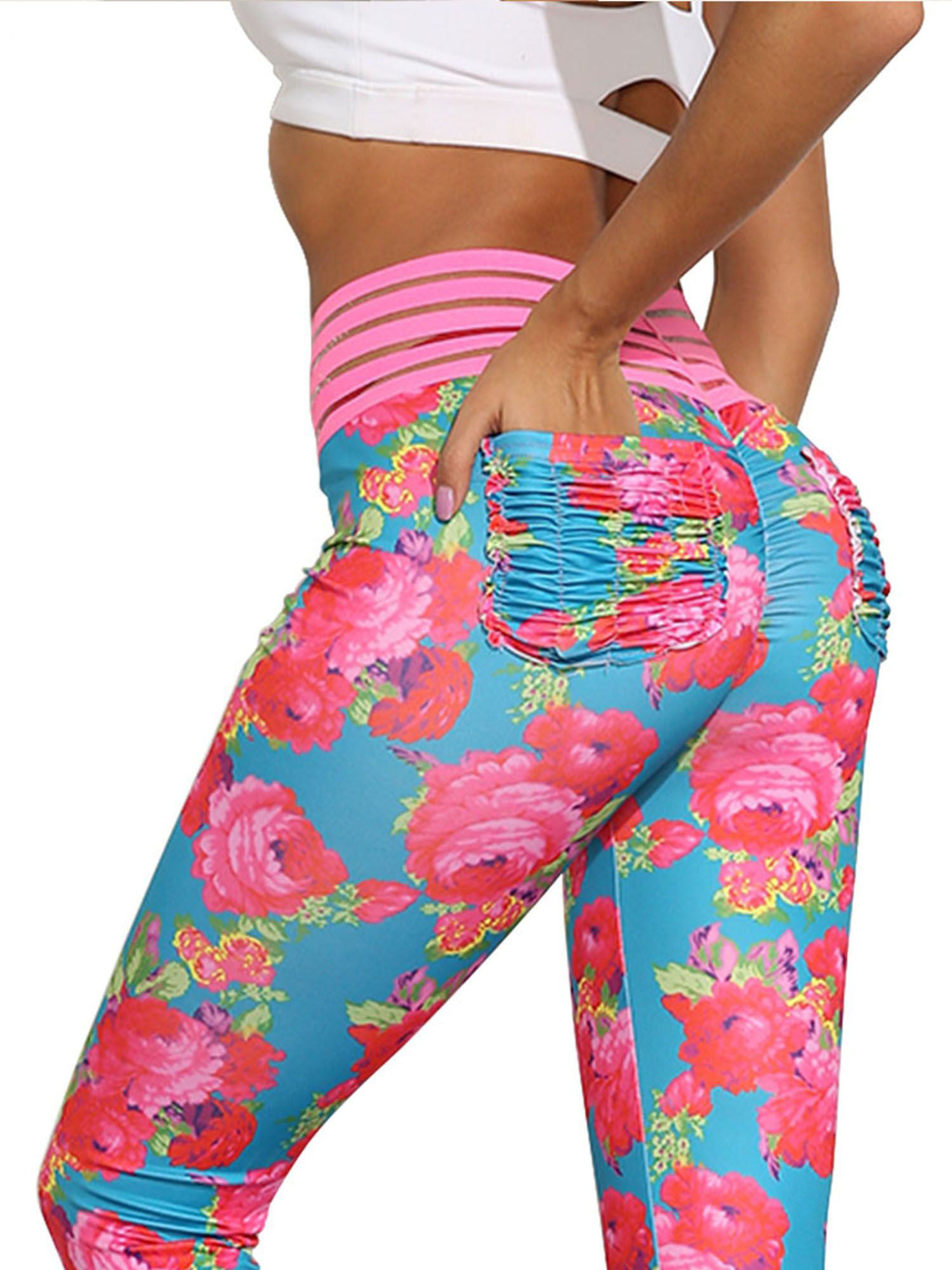 Soft Surroundings Have To Have Printed Leggings Women's Medium Aqua Palm  Floral | eBay