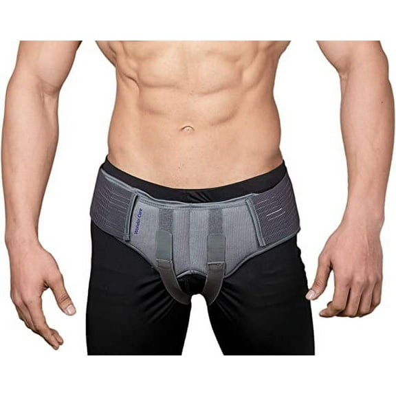 Wonder Care- Grey Inguinal Hernia Support Truss brace for Single / Double Inguinal or Sports Hernia-XXL