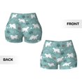 thumbnail image 5 of Lsque whiter Snow bear Print Pattern High Waisted Biker Shorts for Women-Tummy Control Fitness Athletic Workout Running Yoga Gym Shorts,Moisture-Wicking-Small, 5 of 9