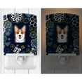 thumbnail image 2 of Blue Flowers Red Corgi Ceramic Night Light, 2 of 2