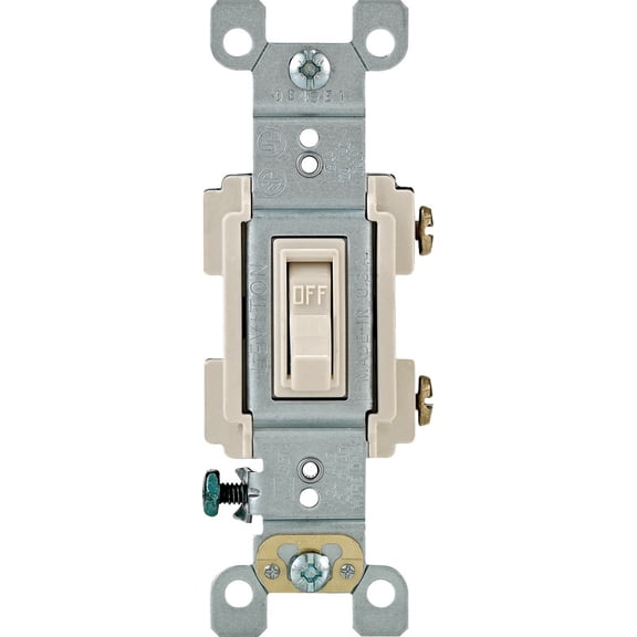 Leviton Toggle Light Switch RS115-TCP Framed Style - 15 Amp, Almond
