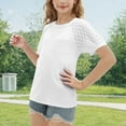 thumbnail image 6 of ZOYOEN Girls T Shirts 2025- Cute Lace Short Sleeve Trendy Casual Kids Summer Tops White Size 6, 6 of 9