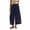Dark Blue, variant on Women's Plus Size Wide-Leg Pants Summer Retro Pony Print Elastic Waist Side Pockets Loose Casual Long Trousers M–5XL