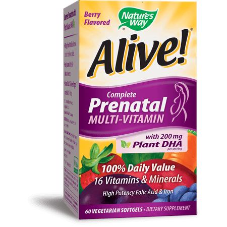 Nature's Way Alive! Complete Prenatal Multivitamin Vegetarian Softgels, 60 Ct