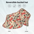 thumbnail image 2 of KLL Roosters And Peonies Flowers Bucket Hat for Women Men Packable Travel Beach Sun Hat Outdoor Rave Accessories Reflective Fisherman Cap, 2 of 7