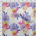 thumbnail image 3 of oneOone Georgette Viscose Lavender Blue Fabric Flower Watercolor Sewing Material Print Fabric By The Yard 42 Inch Wide, 3 of 4