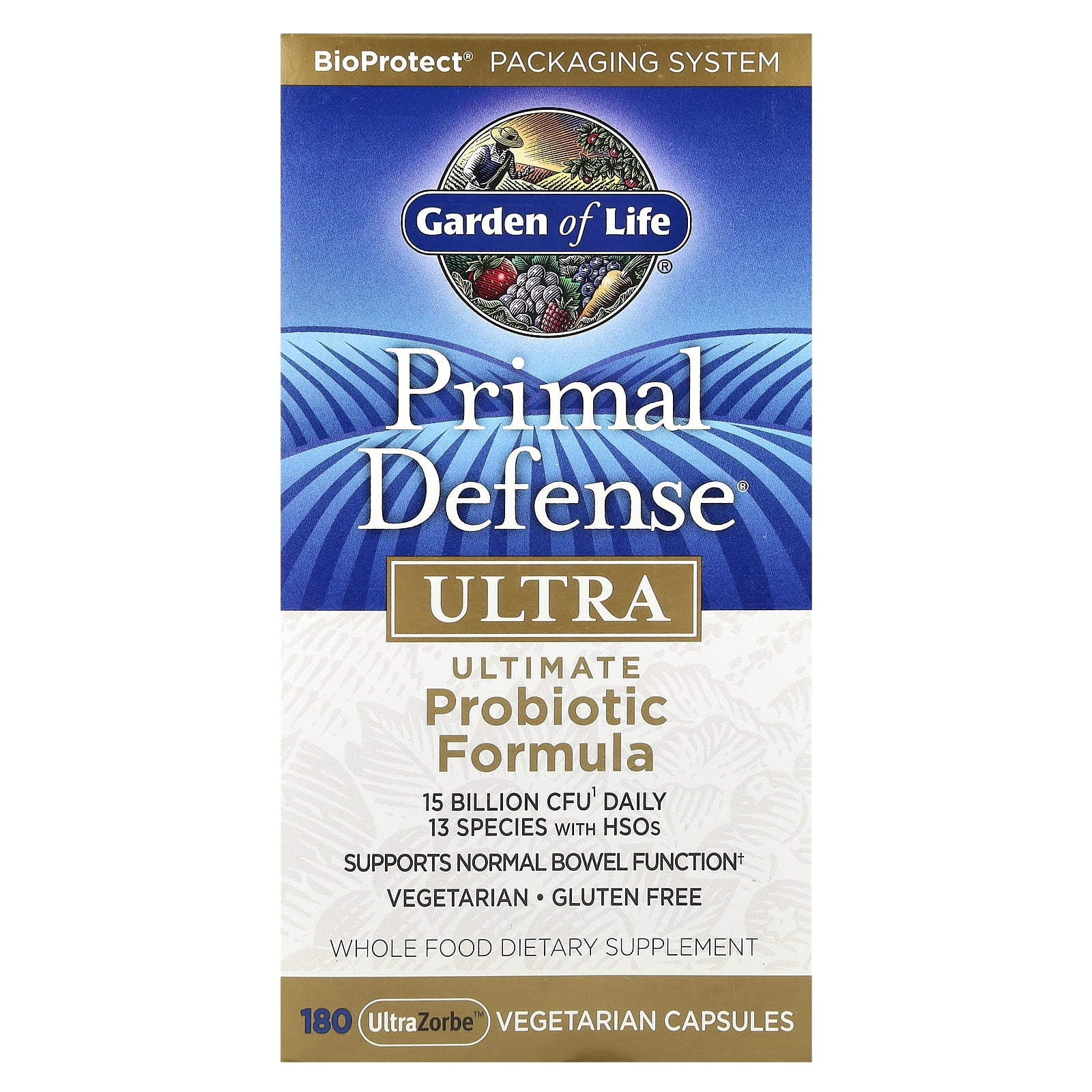 Garden of Life Primal Defense®, Ultra, Ultimate Probiotic Formula, 180 UltraZorbe™ Vegetarian Capsules