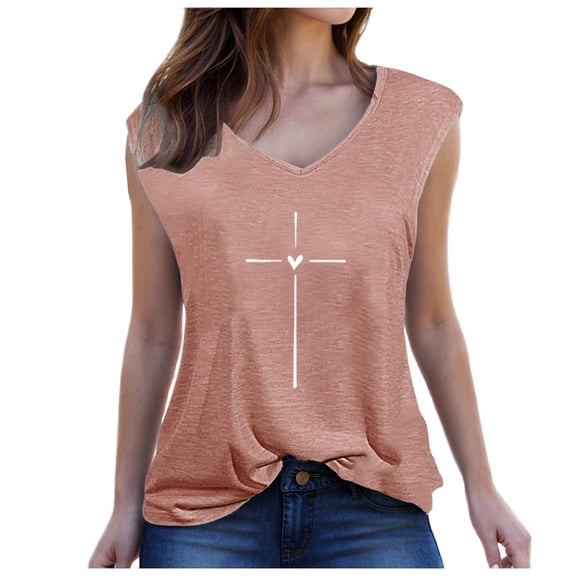 WXLWZYWL Valentine's Days Tank Tops for Women Graphic Print Sleeveless Shirts Round Neck T Shirts Casual Loose Tees