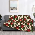 thumbnail image 2 of Rateoe Red Fruit Pattern Flannel Throw Blanket, Ultra-soft Blanket for Bed, Couch, Car, Hypoallergenic Anti-pilling blanket-, 2 of 6