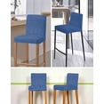 thumbnail image 5 of Navy Blue Bar Stool Covers Set of 2, Vintage Country Monochrome Farmhouse Stretch Washable Bar Chair Covers with Backs, Removable Pub Counter Height Chair Cover for Kitchen Dining Room Cafe, 5 of 7