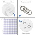 thumbnail image 7 of Extra Long Shower Curtain 72x96 Inch, Purple Striped Shower Curtain Waterproof Bathroom Decor, Modern Classic Horizontal Stripes Fabric Bath Curtain Set Accessories with Hooks, 7 of 7