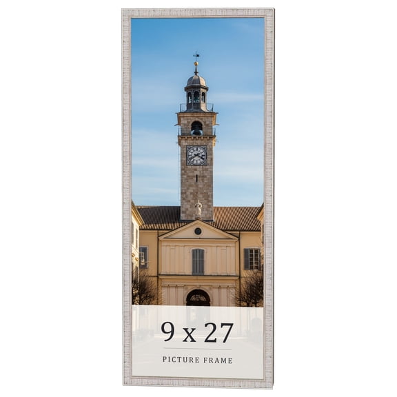 9x27 Frame White Real Wood Picture Frame Width 0.75 inches | Interior Frame Depth 0.5 inches |