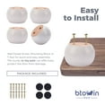 thumbnail image 7 of 2 Inch / 5cm Solid Wood Furniture Legs, Btowin VCF 4Pcs White Modern Round Bun Feet Wooden DIY Replacement Feet with Screws for Chair Sofa Couch Cabinet Dresser TV Stand, 7 of 7