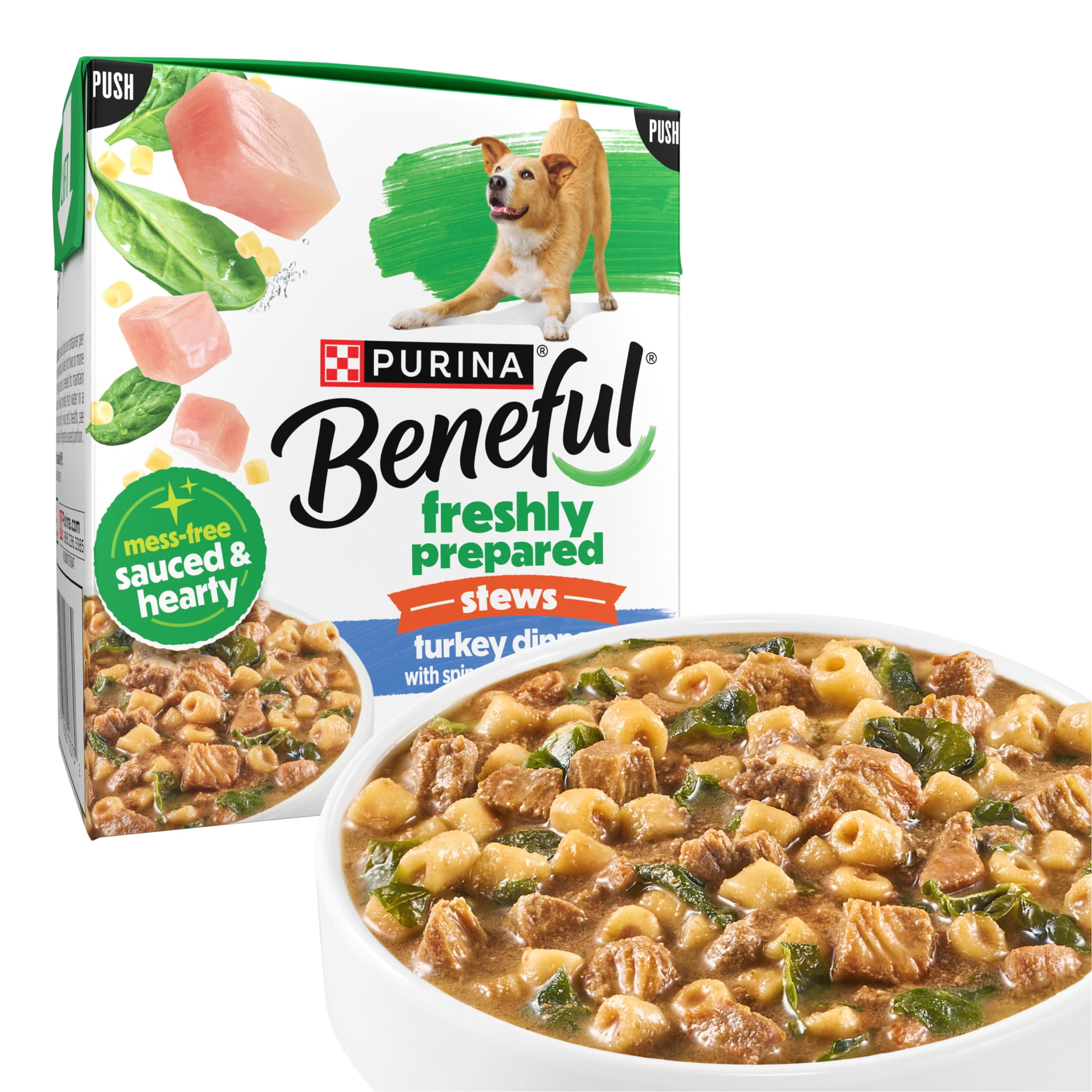 (6 pack) Purina Beneful Freshly Prepared Stews Turkey Dinner Wet Dog Food, 9.5 oz Carton