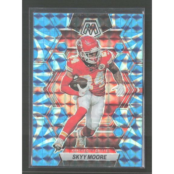 2023 Panini Mosaic Prizm Blue Genesis Skyy Moore #111 Kansas City Chiefs Football Card Kansas City Chiefs NFL Football Trading Card