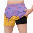 thumbnail image 2 of Crunowin Boys Summer Shorts Ice Cream Print Elastic Waist Lightweight Beach Shorts Purple Size 12, 2 of 6