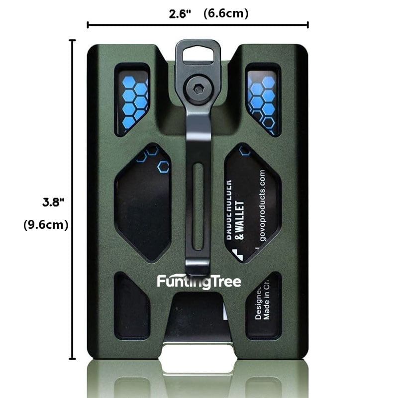 Aluminum Badge Holder/Wallet_ Durable ID Card Holder with Metal Clip and 4 Cards Slot