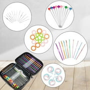 100Pcs Set Multi Colour Crochet Hooks Yarn Knitting Needles Set Kit With Case Tool