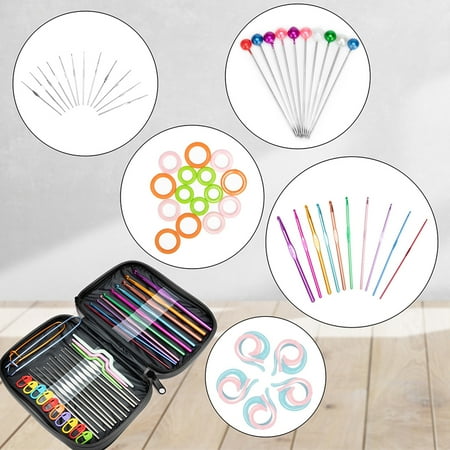 100Pcs Set Multi Colour Crochet Hooks Yarn Knitting Needles Set Kit With Case Tool