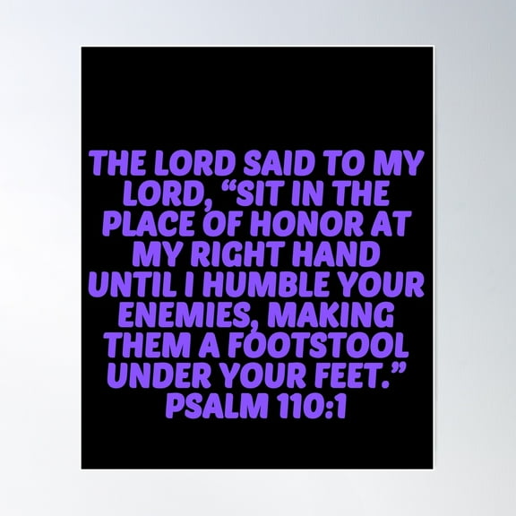 Bible Verse Psalm 110:1 Poster Wall Art, Modern Wall Decor For Living Room Bedroom, 24x36 UNFRAMED
