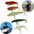 thumbnail image 2 of Kit de señuelos para pesca lunar, 120 piezas: spinnerbaits, gusanos de plástico, pececillos, poppers, señuelos, anzuelos de pesca blandos, kit de cebo de pesca portátil con caja, 2 of 5