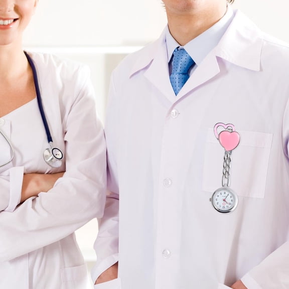 OUNONA Women's Nursing Watch with Heart-Shaped Zinc Alloy Case, Stylish Hospital Watch for