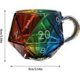 thumbnail image 7 of WKSCLPAI Rainbow D20 Dice Mug, Polyhedral Dice Glass Coffee Cup, Translucent Game Mug with Handle for RPG Lovers, Creative Novelty Cups, Gift for Fantasy Lover, 7 of 7