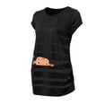 thumbnail image 5 of zttd maternity cute funny baby print striped short sleeve t-shirt pregnant tops blouse, 5 of 8