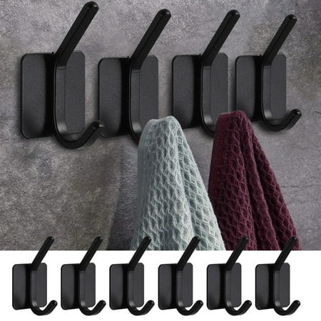 

Clearing!GuaLeg Hooks Hooks Aluminum For Hanging Clothes Towel Hooks Gold Door Hooks Holder Bathroom Kitchen 6PCS