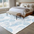 thumbnail image 4 of Ocean Shell Area Rugs 8'x10', Washable Small Throw Rugs for Living Room Patio, Summer Coastal Seashells Texture Light Blue Indoor Outdoor Rug Non-Slip Low Pile Carpet Runner Reversible Floor Mats, 4 of 8