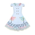 thumbnail image 1 of Robe Fille Blanche à Boutons Manches Courtes Décontractée Quotidienne 7-8 Ans, 1 of 8