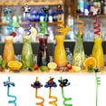 thumbnail image 3 of Halloween Party Favors - 10pcs Reusable Plastic Halloween Themed Straws with Bats, Pumpkin, Witch, Ghost Designs, 3 of 4