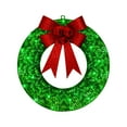 thumbnail image 1 of Corona navideña para puerta de entrada, pajarita, decoración de pared, guirnalda de flores, guirnalda LED para interiores, oficinas, porches, fiestas verde 40cm, 1 of 8
