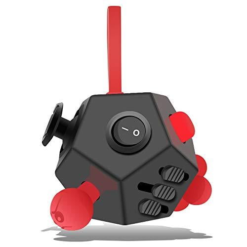 Minilopa Fidget Dodecagon 12 Side Fidget Toy Cube Relieves Stress And Anxiety Anti Depression Cube For Children And Adults With Adhd Add Ocd Autism Black Red Black Red Walmart Com