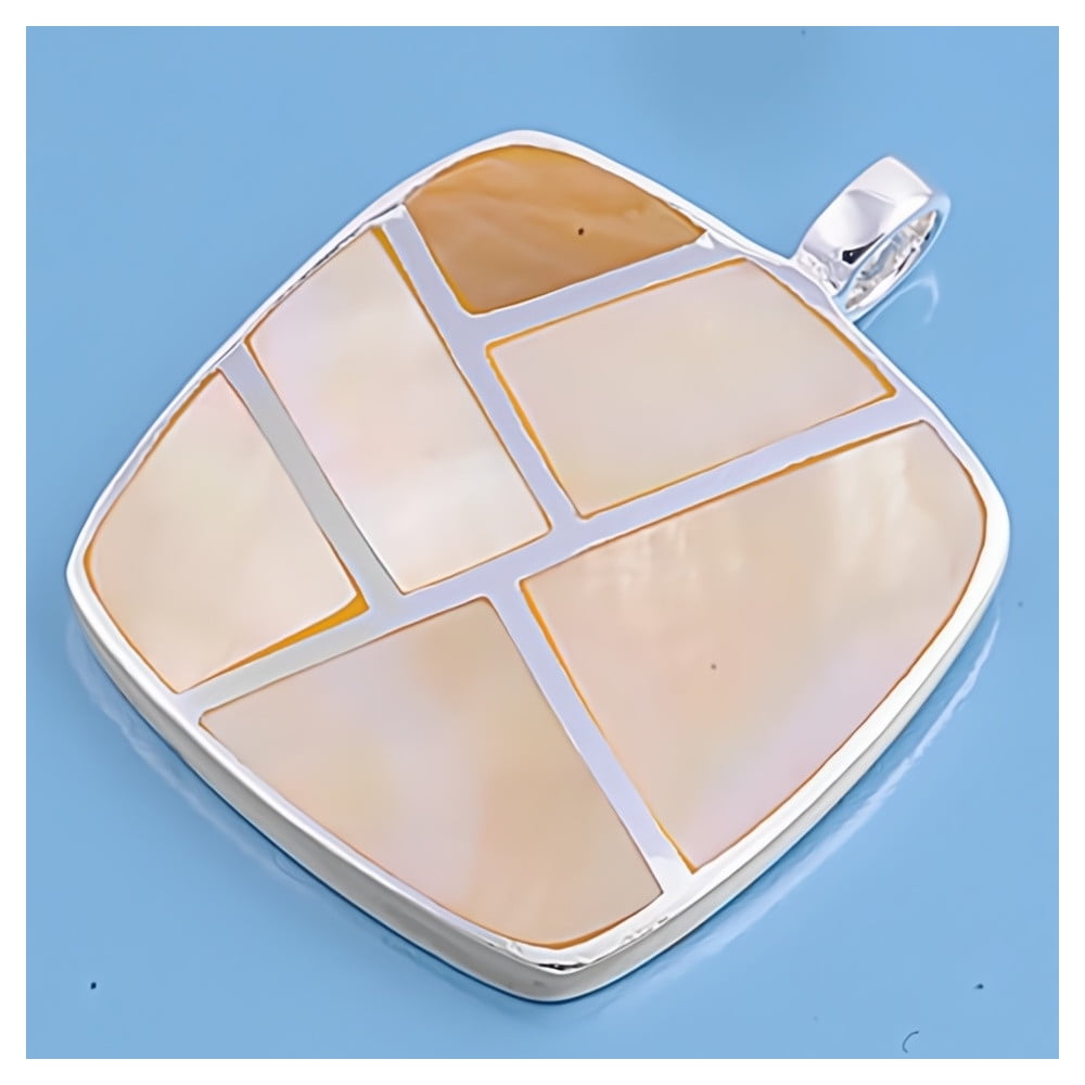 Simulated Pearl Glitzs Jewels 925 Sterling Silver Pendant with Stone in Gift Box