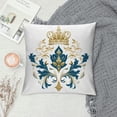 thumbnail image 2 of GOSMITH   Luxury Cushion Cover Crown Shield European Throw Pillow Case Pillowcase Home Decorative for Couch Chair Bedroom Living Room, Grey, 2 of 5