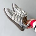 thumbnail image 4 of Women's Vintage Style Leather Sneakers, Lace-up Platform Shoes, 4 of 14