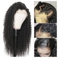 thumbnail image 2 of Middle Part Long Curly Hair Small Volume Wave Wig Head Set Lace Front Human Hair Wigs, 2 of 3