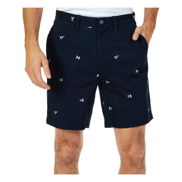 Nautica Nautica Mens The Deck Printed Chino Casual Shorts Navy 34