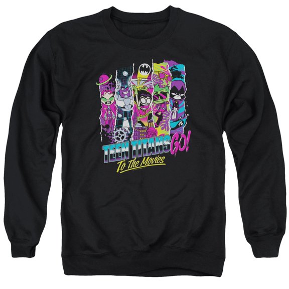 Teen Titans Go To The Movies To The Movies Adult Crewneck Sweatshirt Black