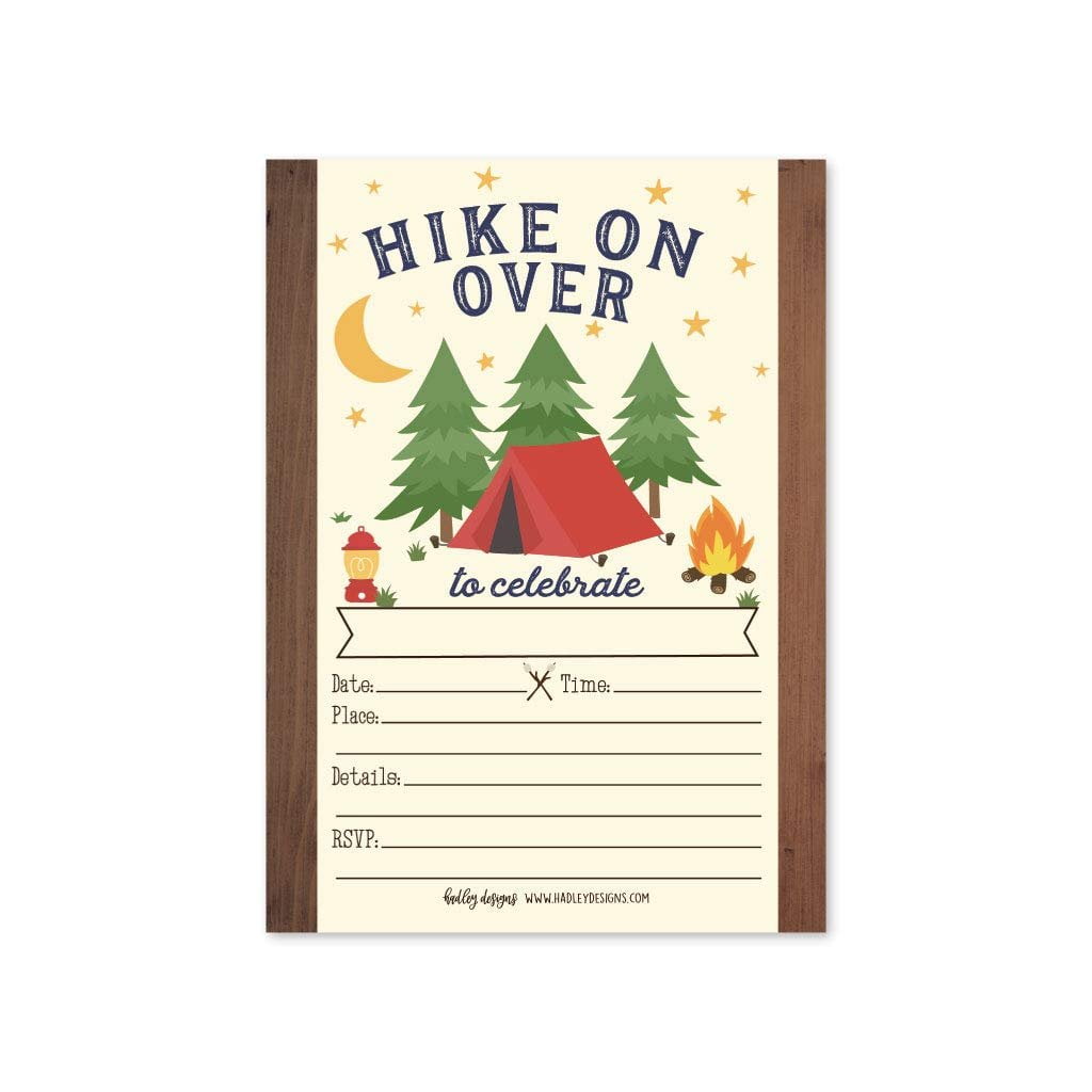 camping themed baby shower invitations