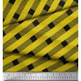 thumbnail image 2 of Soimoi Yellow Japan Crepe Satin Fabric Diagonal Stripe Printed Craft Fabric by the Yard 42 Inch Wide, 2 of 3