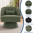 thumbnail image 6 of GARVEE 2PCS 360° Swivel Barrel Accent Chair,Ultra-Plush PU Upholstered Round Armchair with Back,Green, 6 of 7