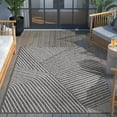 thumbnail image 4 of Well Woven Linden Grey Indoor / Outdoor Flat Weave Pile Stripes Geometric Pattern 5x7 (5'3" x 7'3") Area Rug, 4 of 8