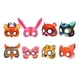 thumbnail image 1 of Paquete de 8 juegos de máscaras de animales de papel, multicolor, selva, , bosque, , cuerdas elásticas, manualidades, arte para, 1 of 9