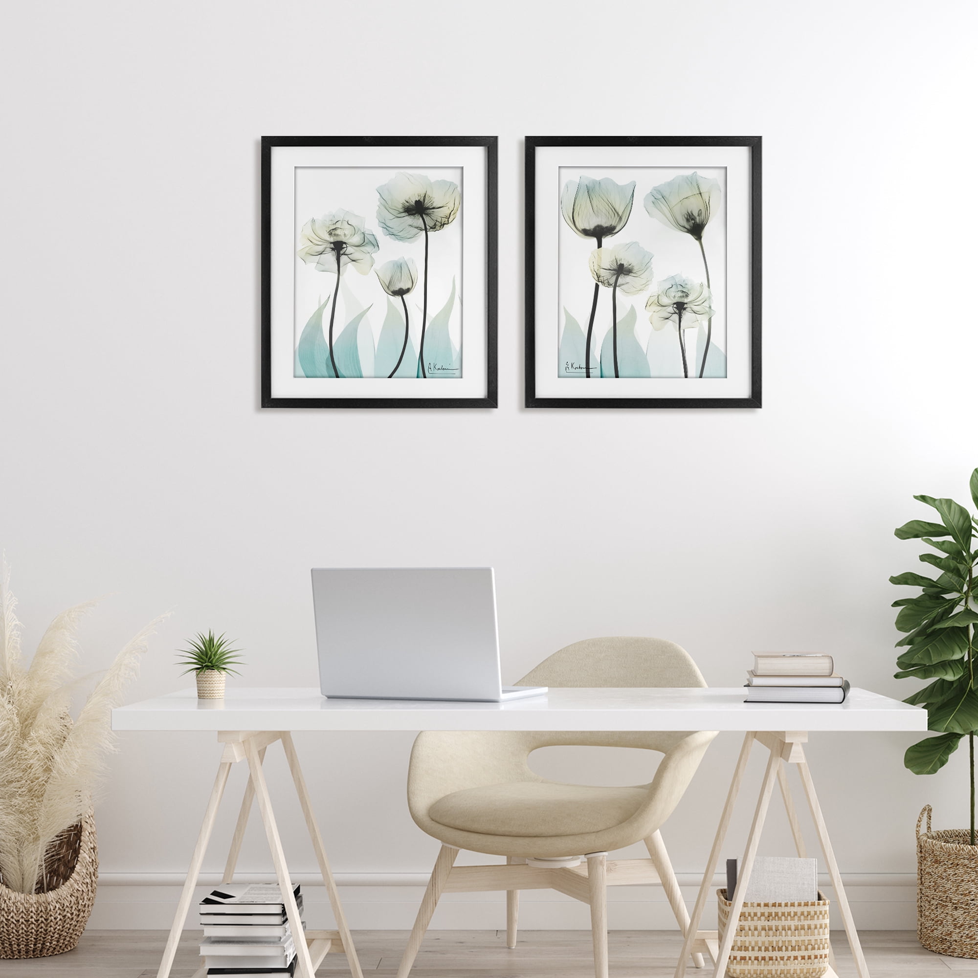 Stupell Industries Luxury Of Creation Flowers 2 Piece Black Framed Print Under Glass Set, design by Albert Koetsier