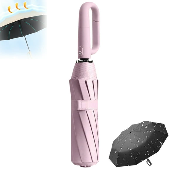 Ring Buckle Umbrella Auto Open/Close, 72-Rib Sturdy Frame (12K Fabric + 3+3 Reinforced Structure), Compact 1.25 ft Folded, Large 3.5 ft Canopy, Lightweight 1.2 lbs Perfect for Sunny & Rainy Days