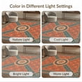 thumbnail image 7 of ODIKA 6'x9' Terracotta Sunburst Washable Area Rug Intricate Geometric Motifs With Floral Accents And Bold Borders for Queen Size Bedroom, Under Bed, Master Suite, Easy Care, Non-Shedding, 7 of 7